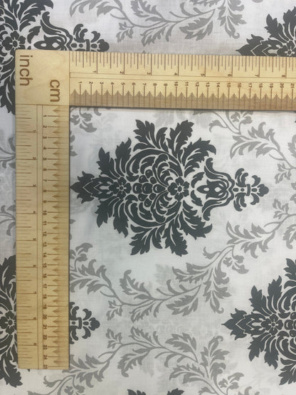 100% cotton fabric - gray and black pattern 130 g/m²