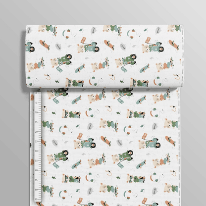 100 % tissu en coton - ours sportif 125 g/m²