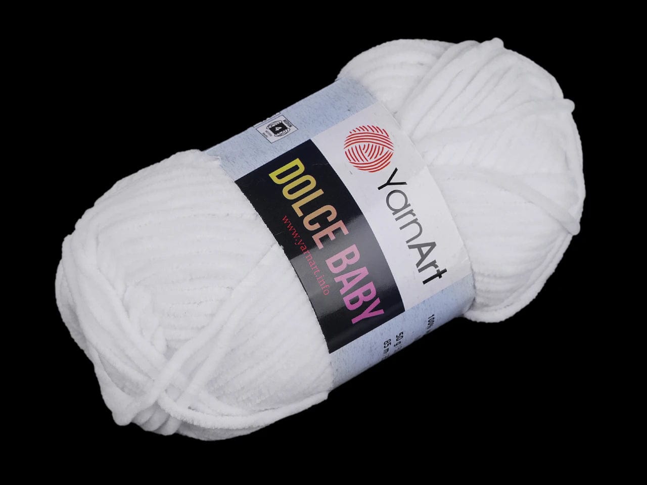 Dzija Yarn Art Dolce Baby-Zefīra dzija-balta 85m 50g #741