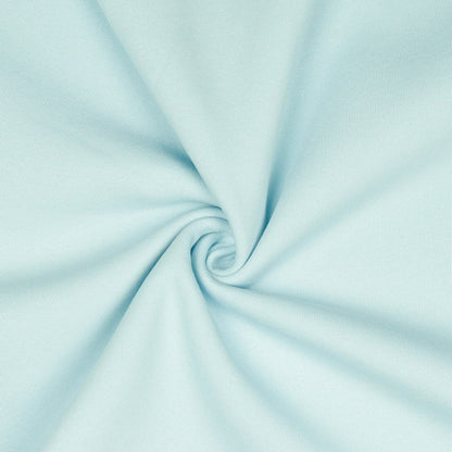 Tricot en coton molletonné bleu clair 285 g/m²