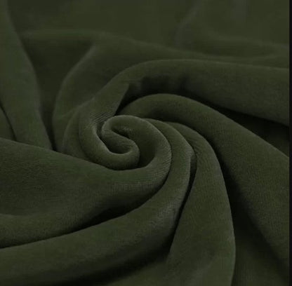 Velours de coton vert mousse 250 g/m²
