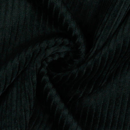 Velours côtelé en coton noir 280 g/m²