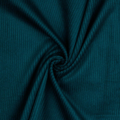 Velours côtelé en coton, pétrole 280 g/m²