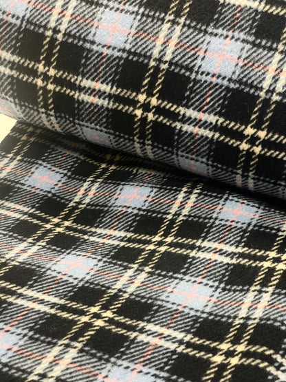 Tissu pour manteau bleu à carreaux 410 g/m²