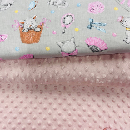 Minky fleece, powder pink 260 g/m²