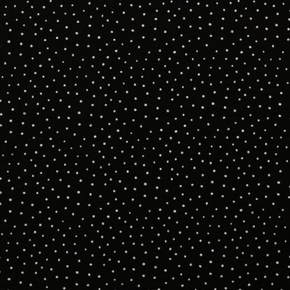 Mousseline à pois sur fond noir 125 g/m²