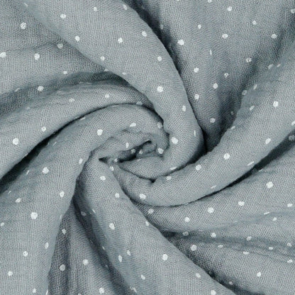 Musselin-Punkte auf grauem Hintergrund 125 g/m²