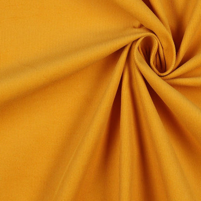 Velours côtelé en coton fin jaune miel 145 g/m²