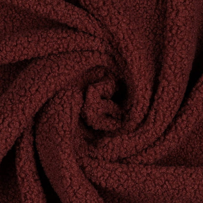 Tissu teddy bordeaux 270 g/m²