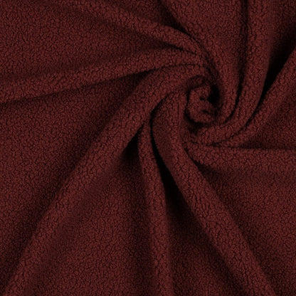 Tissu teddy bordeaux 270 g/m²