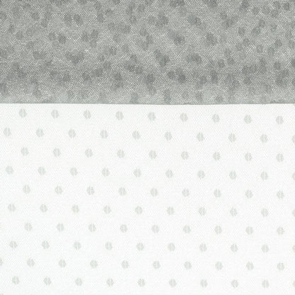 Tulle à pois gris clair