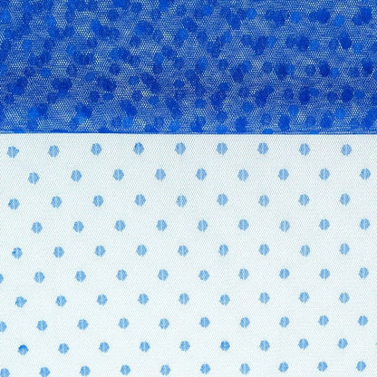 Tulle à pois - bleu roi