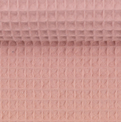Tissu nid d’abeille rose saumon 230 g/m²